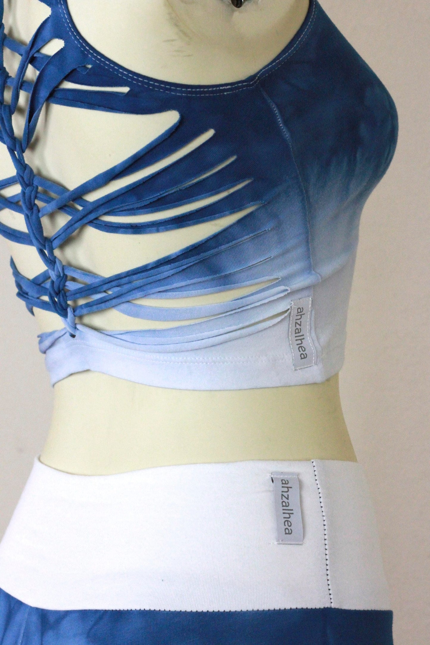 Crop Top Hand dyed Indigo __etsy:1245937211