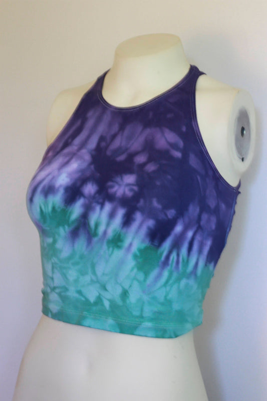 Crop top Hand dyed Purple to Sea Glass Ombre __etsy:1298966603