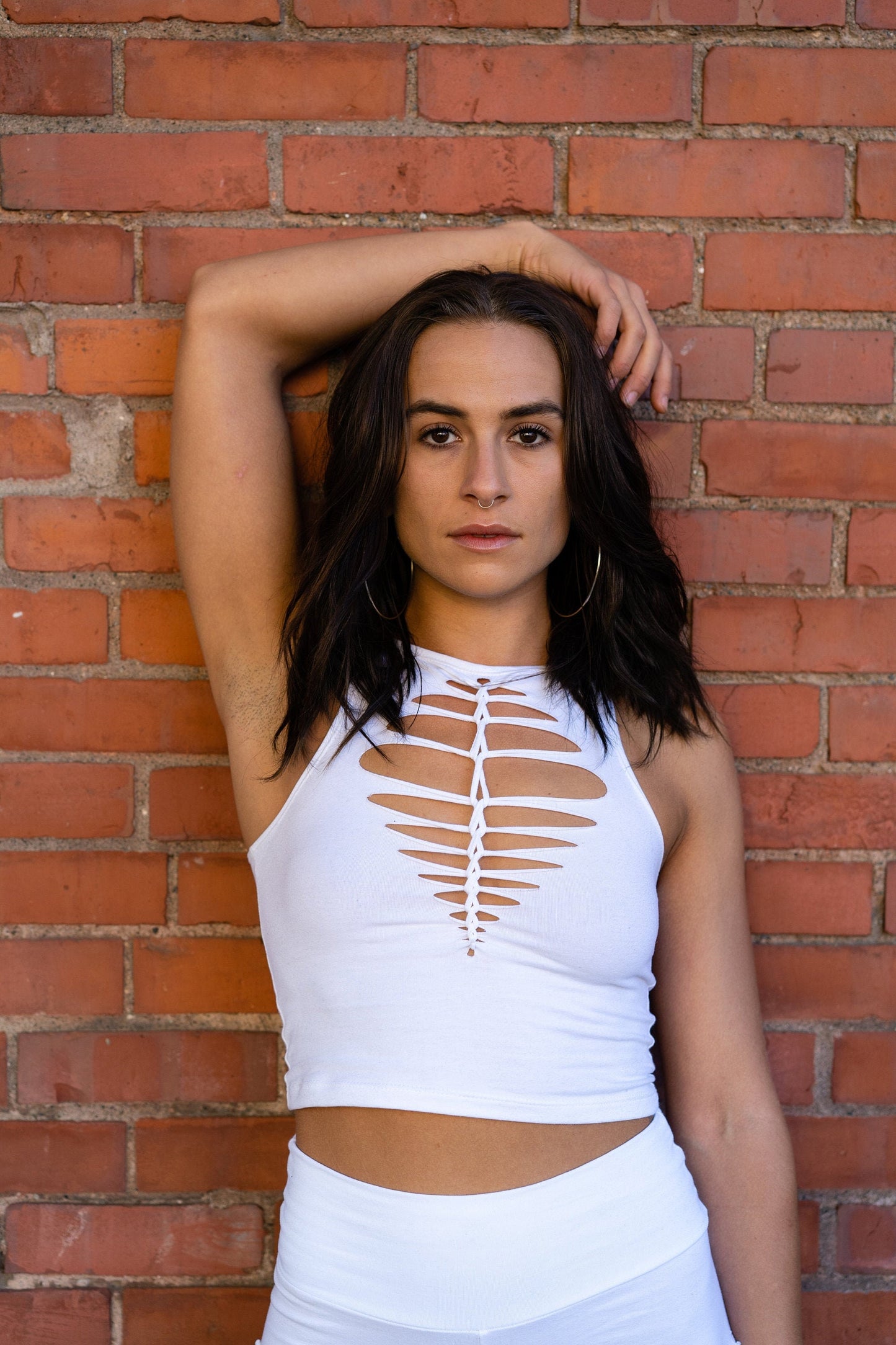 Braided Crop Top SHIVA, crop tank, festival shirt, pole dance, slit weave, hoop fashion