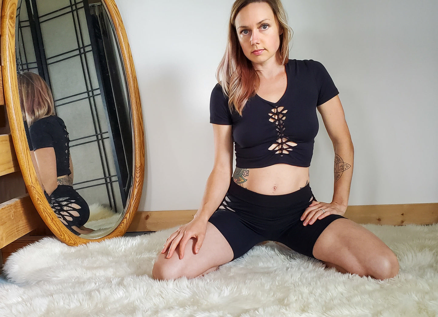 Phoenix Braided Crop Tee, Festival, Slit weave, Pole, Hula hoop, Burning man