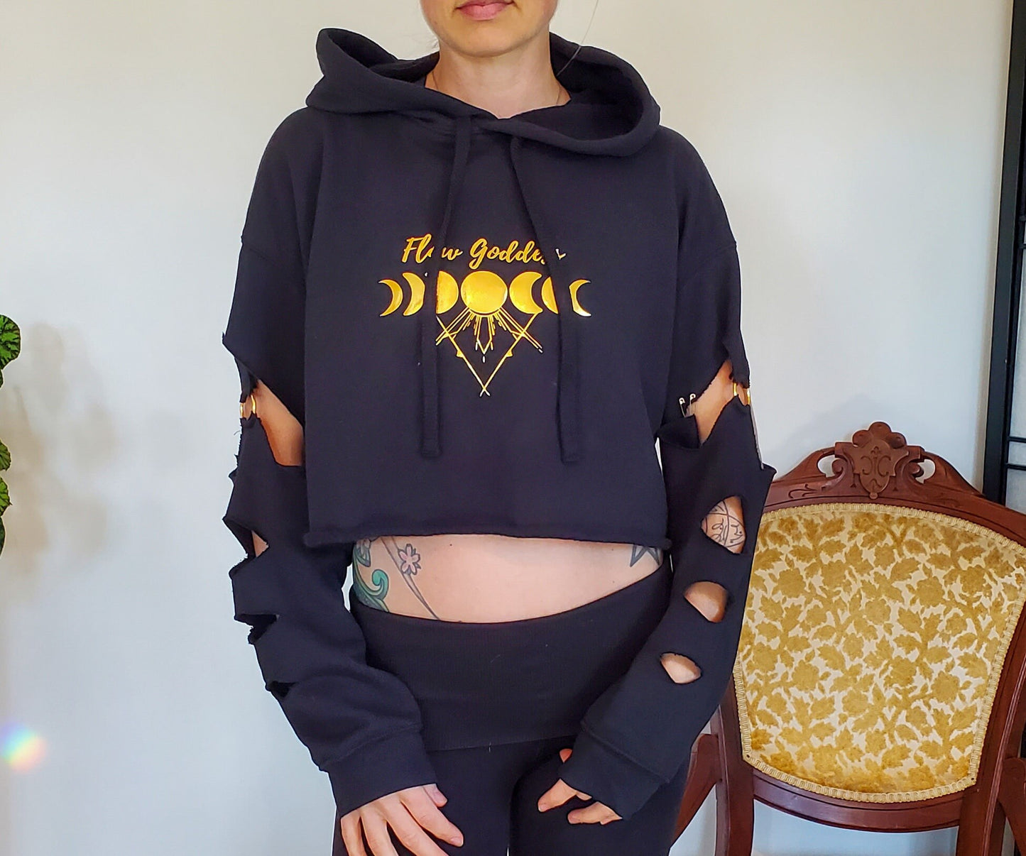 Flow Goddess Crop Hoodie womens hoodie, graphic hoodie