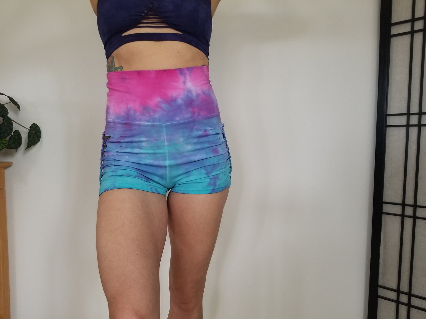 Cotton Candy Braided Shorts, Yoga, Festival, Dance, Hot Yoga, booty shorts