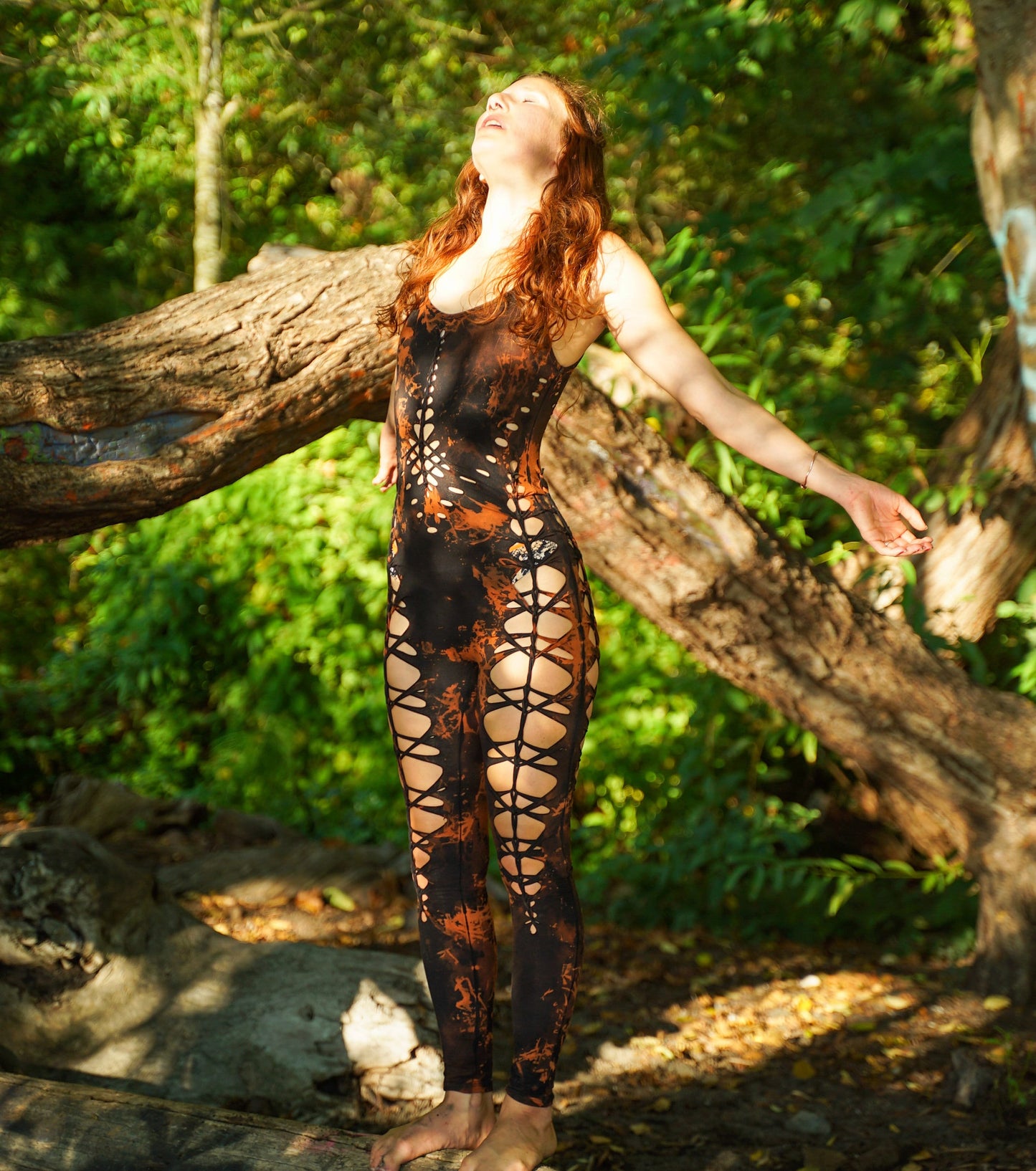 Wild Fire Braided Bodysuit Catsuit festival fire performer