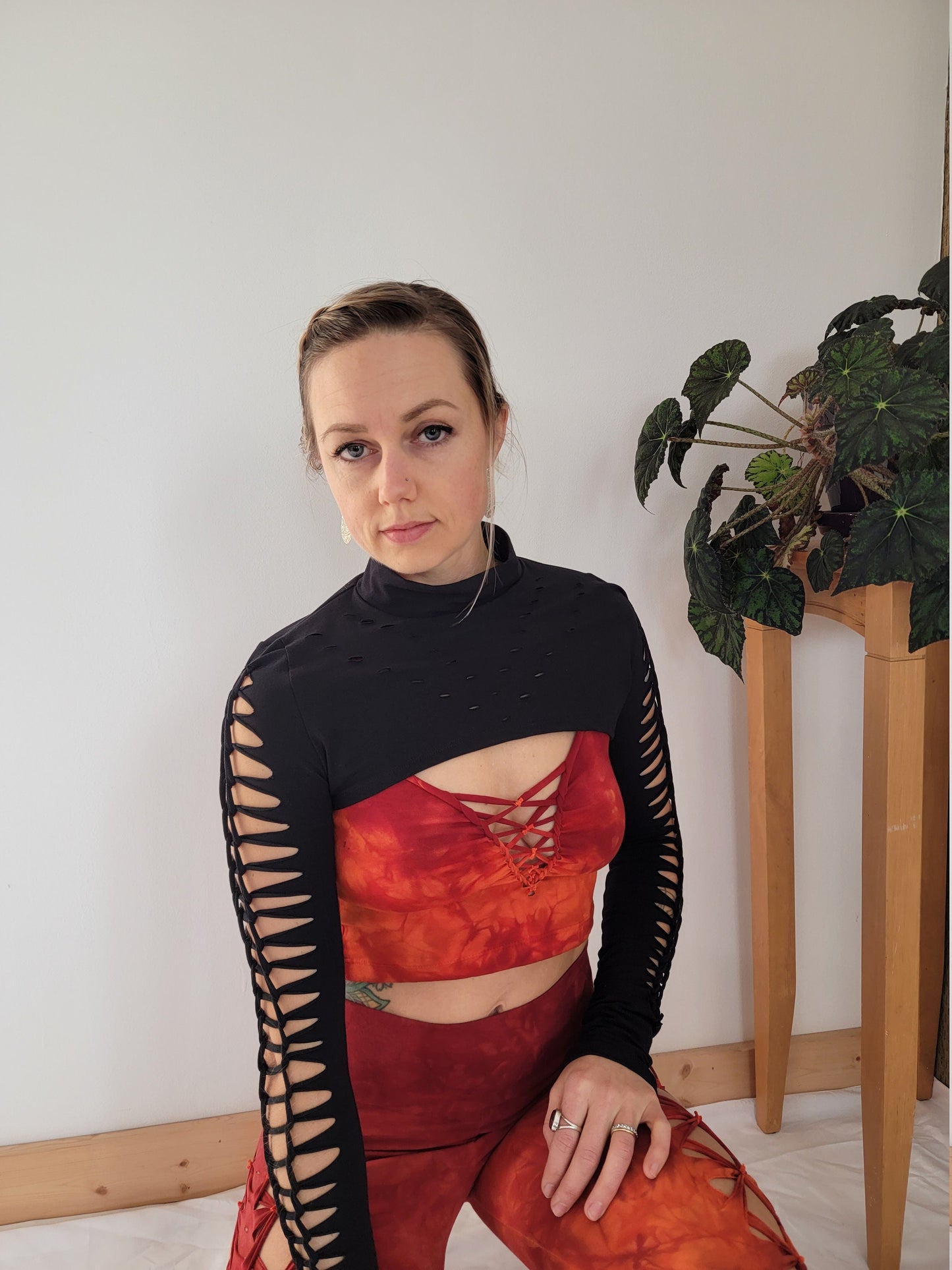 Reveal II Turtle Neck Shrug Braided Shirt/Festival//Yoga//Boho