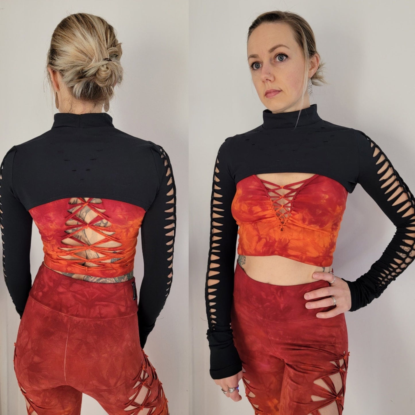 Reveal II Turtle Neck Shrug Braided Shirt/Festival//Yoga//Boho