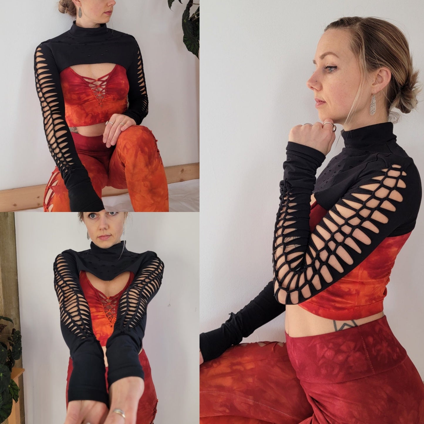 Reveal II Turtle Neck Shrug Braided Shirt/Festival//Yoga//Boho