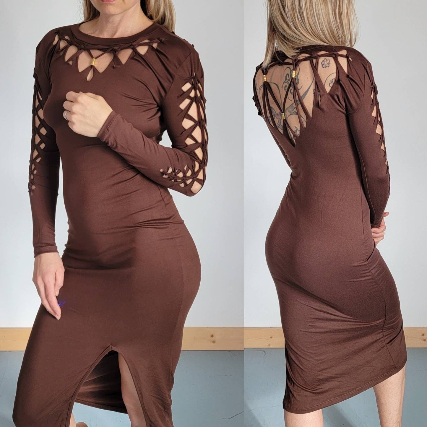 Beaded long sleeved Dress, women's dress, Open back dress, gift for her, party dress