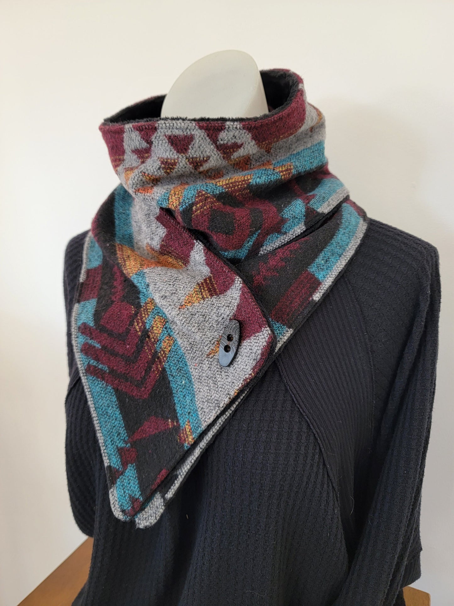 Purple, black, gray Southwest Adventure Snap Scarf