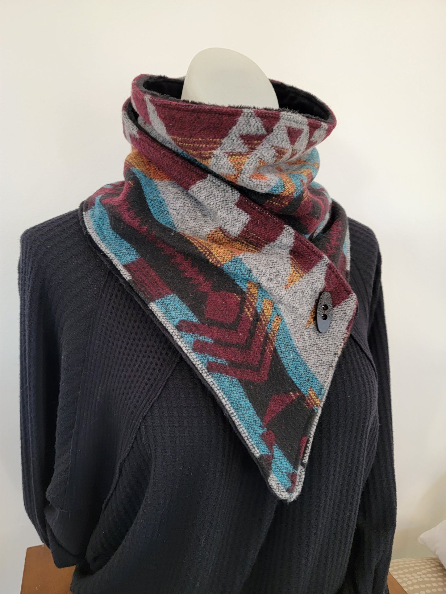 Purple, black, gray Southwest Adventure Snap Scarf