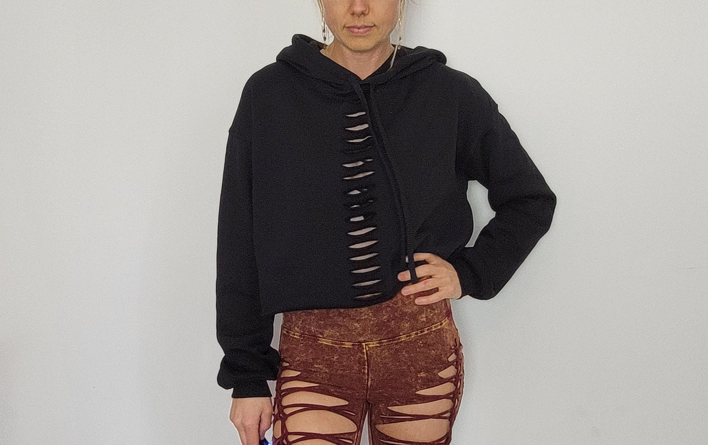 Sliced Crop Hoodie womens hoodie, graphic hoodie