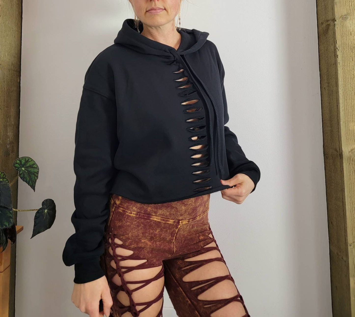 Sliced Crop Hoodie womens hoodie, graphic hoodie