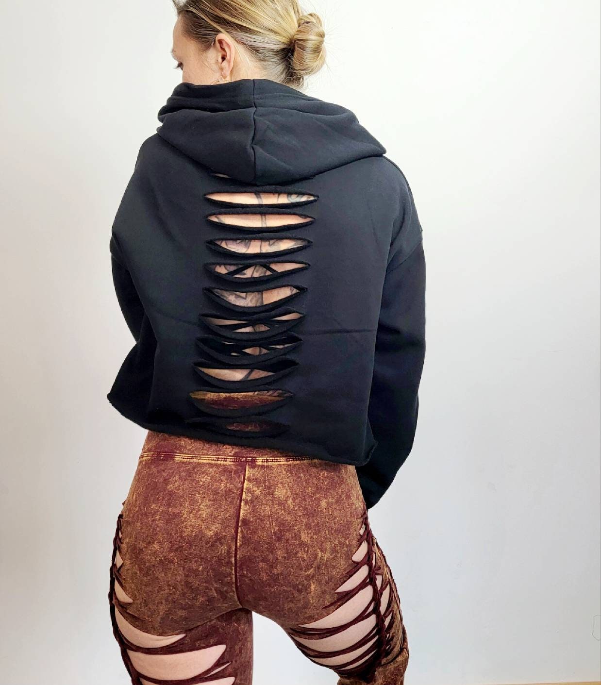 Sliced Crop Hoodie womens hoodie, graphic hoodie
