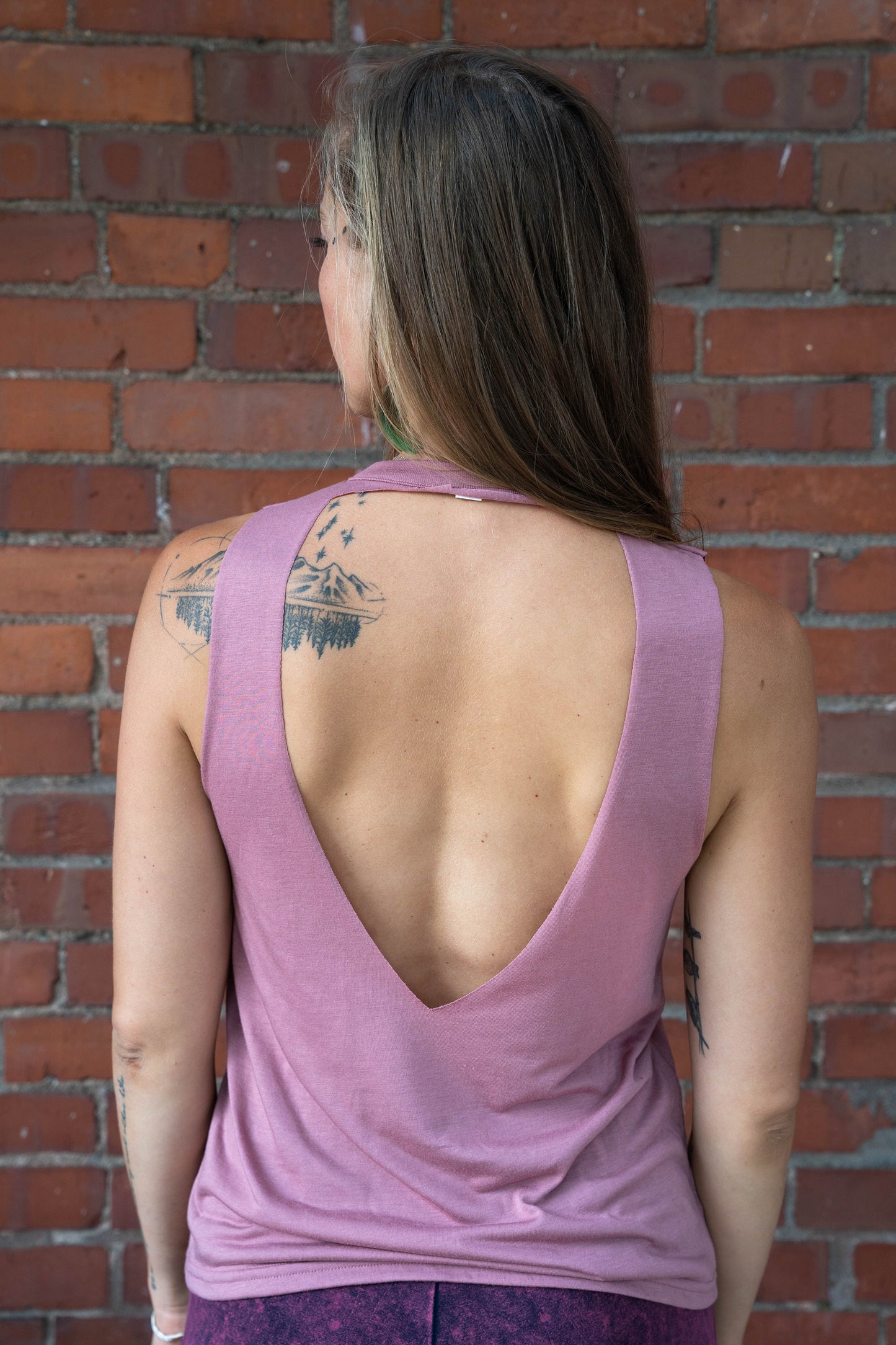 Key Hole Flowy Braided Racerback Tank