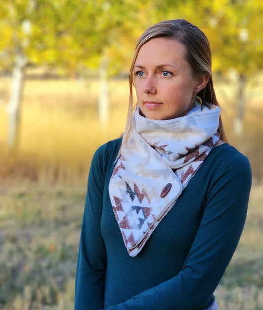 White and Brown Adventure Scarf unisex scarf, gift for her, wrap scarf __etsy:5460421935