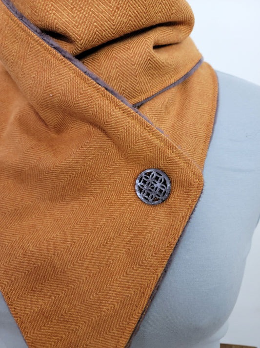 Mustard Herringbone Adventure Scarf __etsy:5607552304