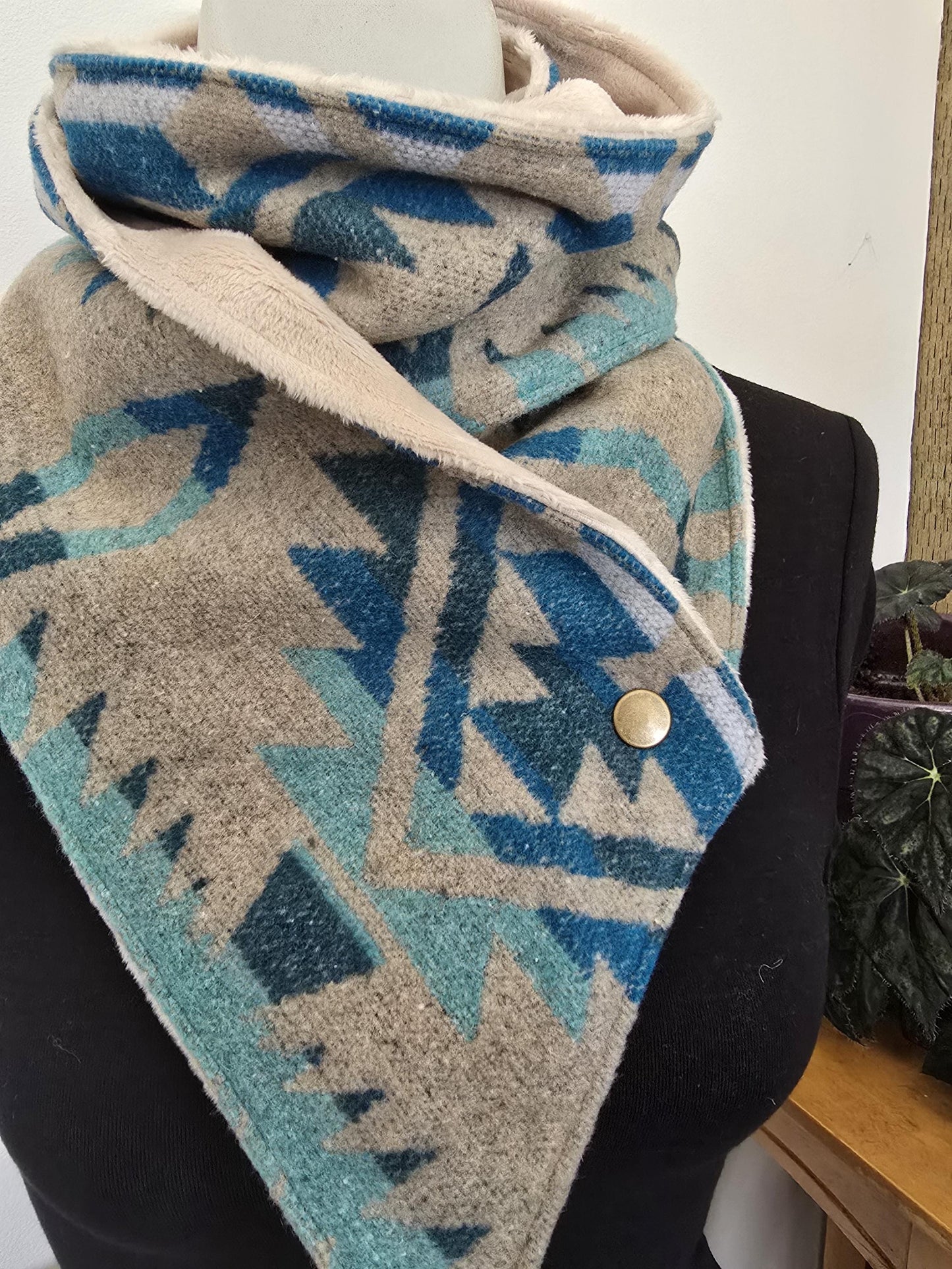 Pewter Blue Southwest Adventure Scarf unisex scarf, gift for her, wrap scarf