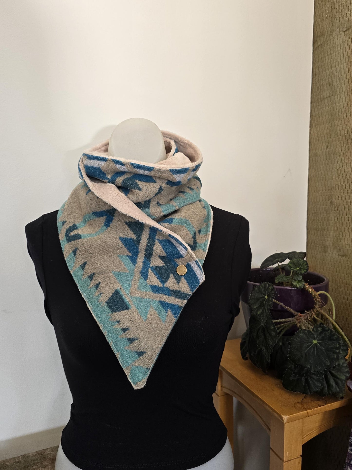 Pewter Blue Southwest Adventure Scarf unisex scarf, gift for her, wrap scarf __etsy:6460654501