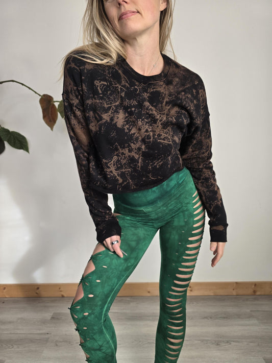 Wild Fire Crop Hoodie womens hoodie, Bleached hoodie