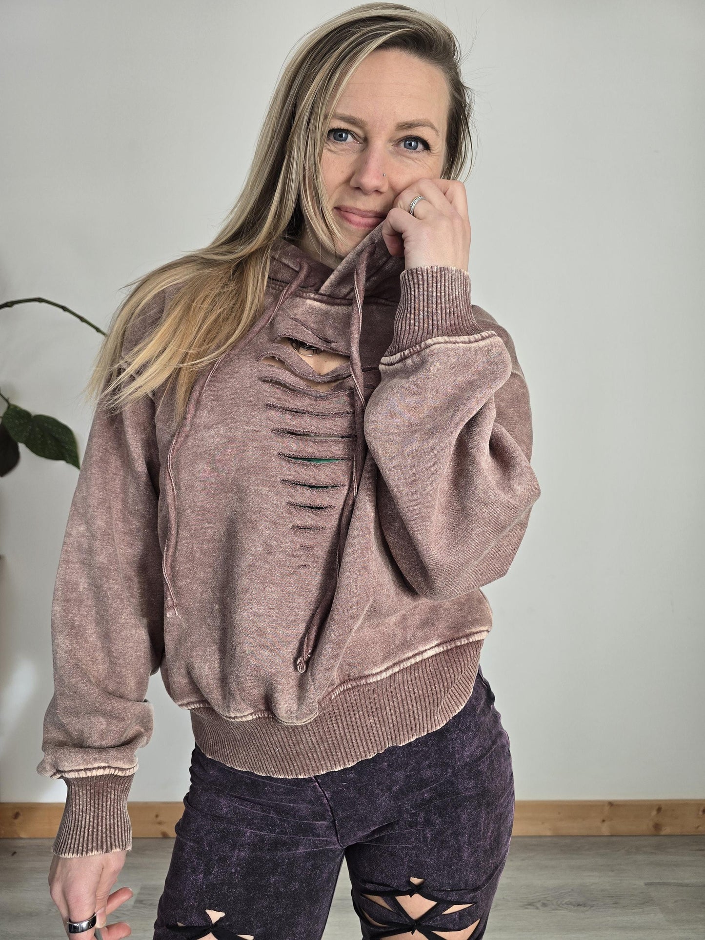 Sliced Mineral Wash womens hoodie, LIMITED STOCK, Limited edition