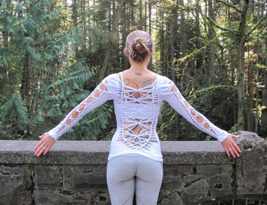 Braided Long Sleeved Shirt/Festival//Yoga "Facet"