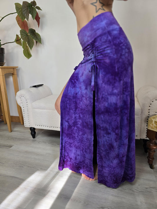 Bamboo Lavender Hand Dyed Cinch Skirt, festival clothing __etsy:7489743509