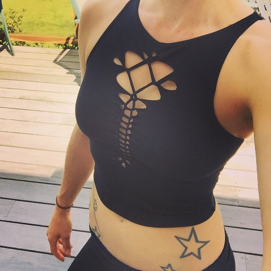 Braided Crop Tank Top, cami, yoga/festival/dance, gypsy