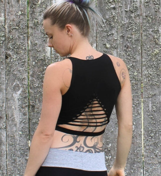 Braided Crop Tank Top, cami, yoga, festival, dance "Spark" __etsy:996968222