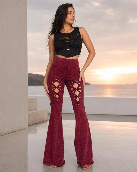 Cosmic Flares Yoga Pants, ripped pants, gift for her