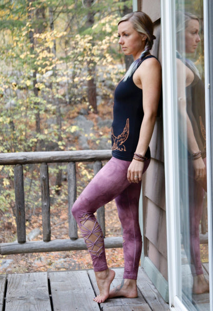 Hand Dyed leggings, Rose Brown