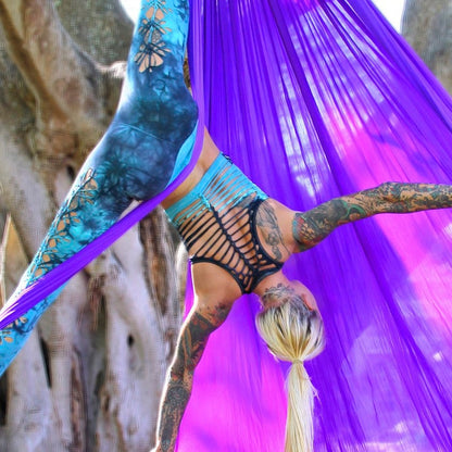 BLACK TEAL Crop Braided Tank Top Hand dyed