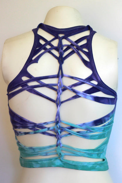 Crop top Hand dyed Purple to Sea Glass Ombre