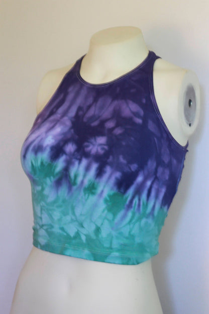 Crop top Hand dyed Purple to Sea Glass Ombre