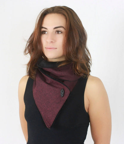 Burgundy Herringbone Scarf