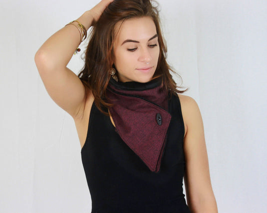 Burgundy Herringbone Scarf