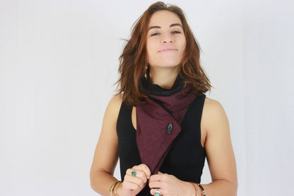 Burgundy Herringbone Scarf