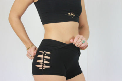 Braided FERN Shorts, Yoga shorts, Festival, Dance