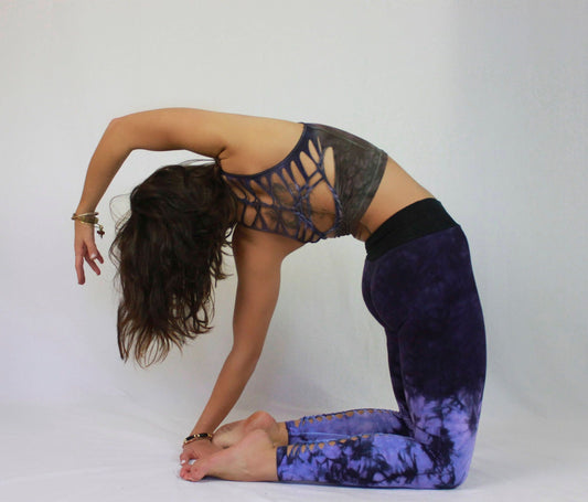 Yoga Leggings Lavender Fields Hand Dyed Ombre /Festival//dance