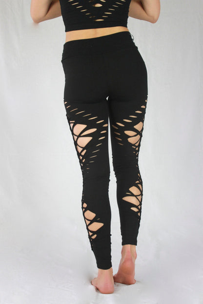 Braided Warrior Leggings: Cotton Spandex Festival Fashion __etsy:1498927928