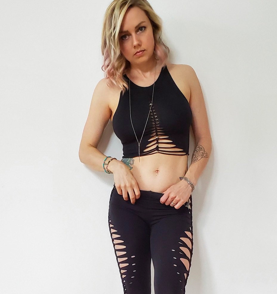 Goddess 2 Braided Slit Crop Tank Top: Goddess Festival Fashion __etsy:1847331368