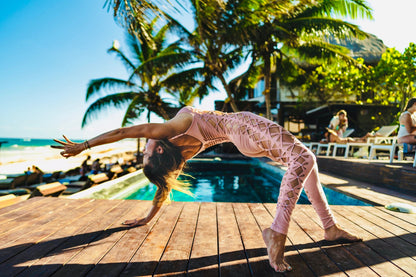 Dusty Rose Braided Bodysuit/catsuit Cosmic Vixen festival fire performer, pole dance, dance wear