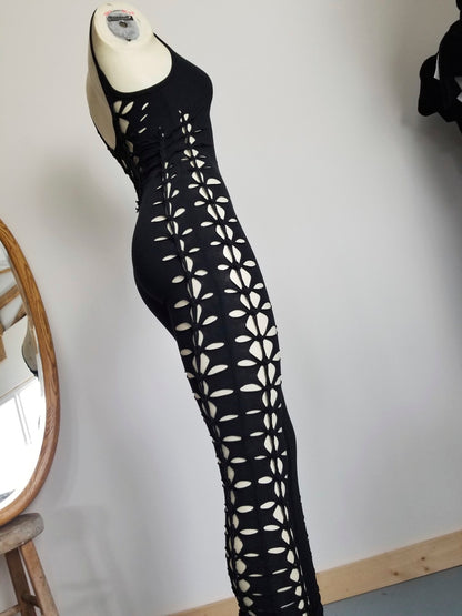 Ebony Braided Bodysuit Catsuit festival fire performer __etsy:2222919005