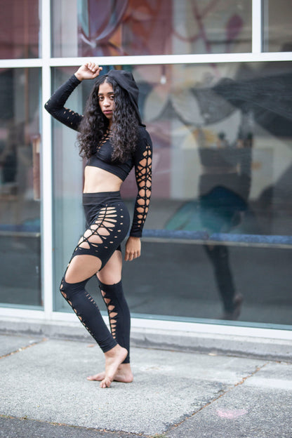 Keya Hooded Long Sleeved Crop Top Braided Shirt/Festival//Yoga//Boho __etsy:2538285734