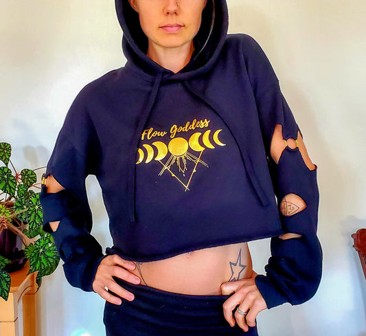 Flow Goddess Crop Hoodie womens hoodie, graphic hoodie