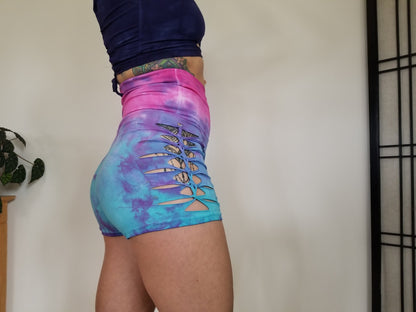 Cotton Candy Braided Shorts, Yoga, Festival, Dance, Hot Yoga, booty shorts