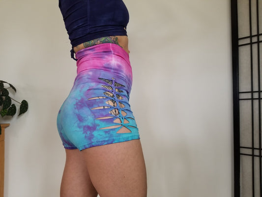 Cotton Candy Braided Shorts, Yoga, Festival, Dance, Hot Yoga, booty shorts