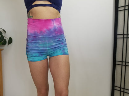Cotton Candy Tie Dye Booty Shorts: Braided Festival Dance Shorts __etsy:3030723395