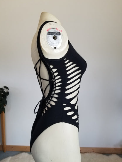 Awaken Braided bodysuit Yoga, Festival, dance, pole, hoop fashion, slit weave __etsy:3232490312