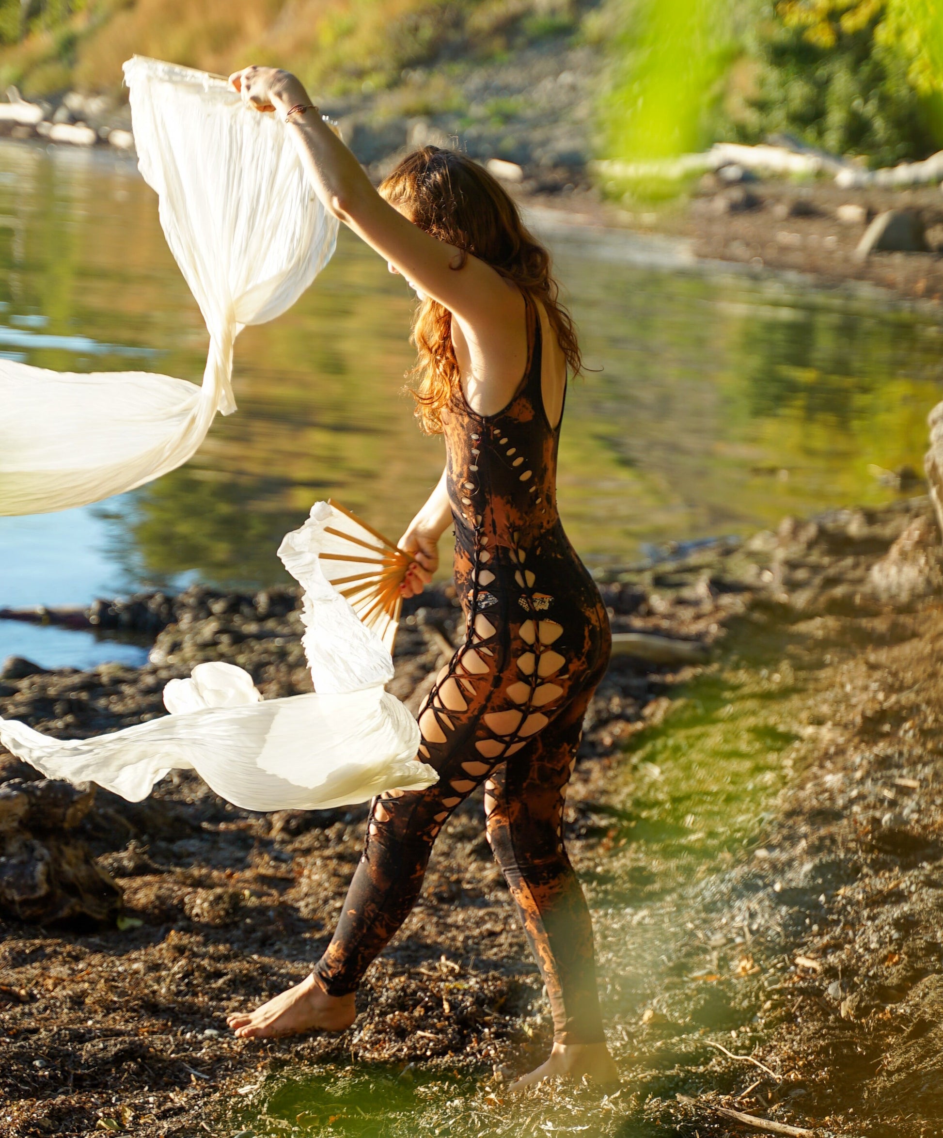 Wild Fire Braided Bodysuit Catsuit festival fire performer __etsy:3375563185
