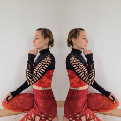 Reveal II Turtle Neck Shrug Braided Shirt/Festival//Yoga//Boho