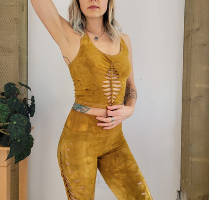AMBER Crop top Hand dyed Yoga Slit weave Fire hula hoop __etsy:3631725983
